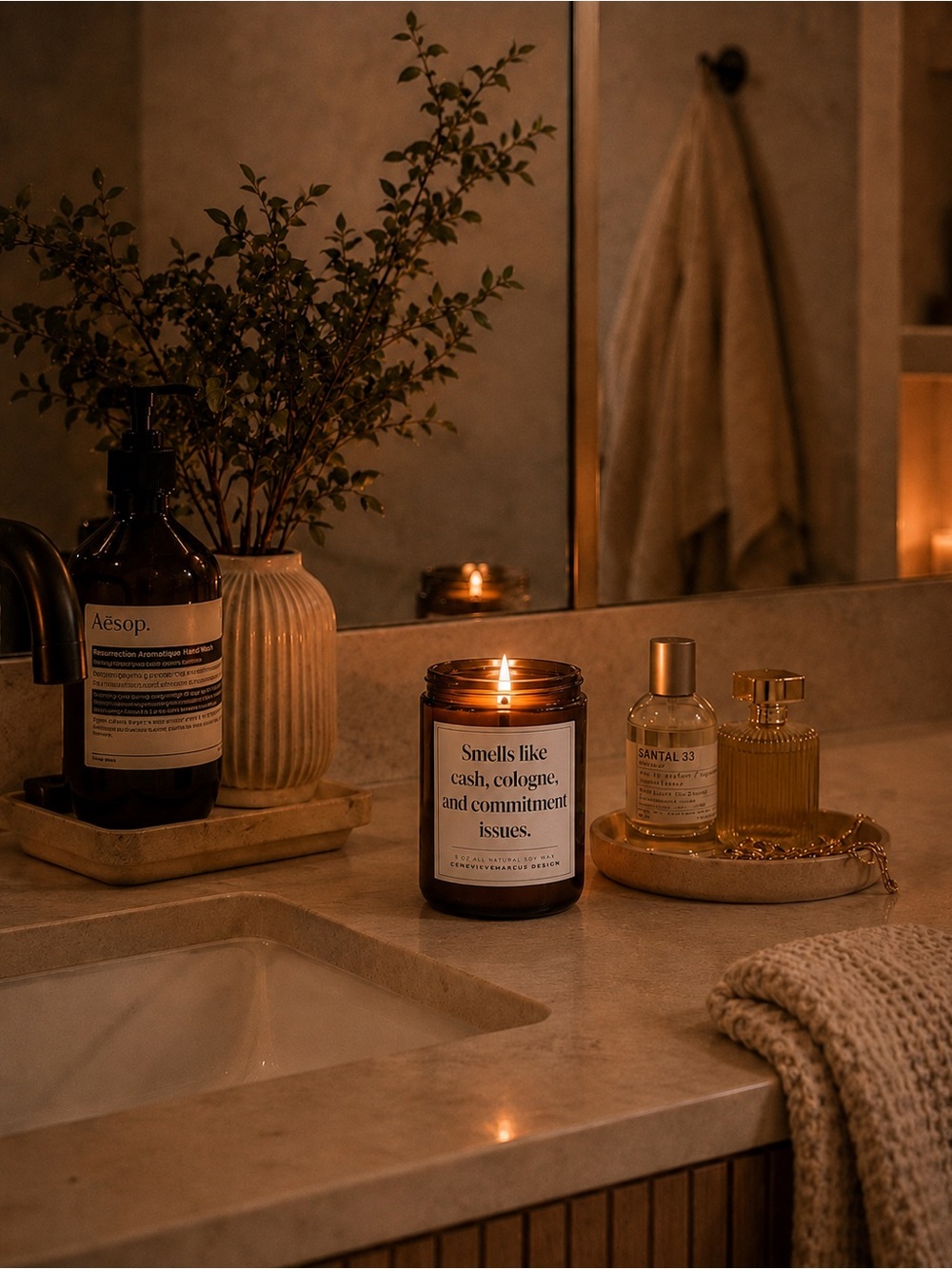 Smells Like Cash Cologne Commitment Issues Candle - Picture 2 of 5